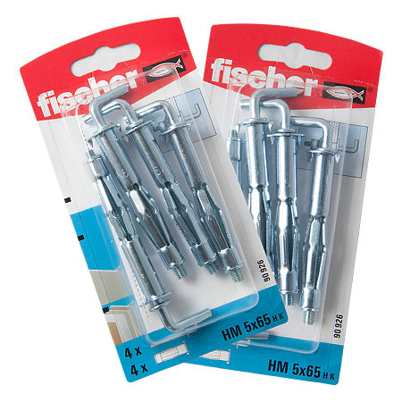 Diblu din metal cu surub L, Fischer HM, 5 x 65 mm, 5 x 70 mm, 4 buc Diblu din metal cu surub L, Fischer HM, 5 x 65 mm, 5 x 70 mm, 4 buc