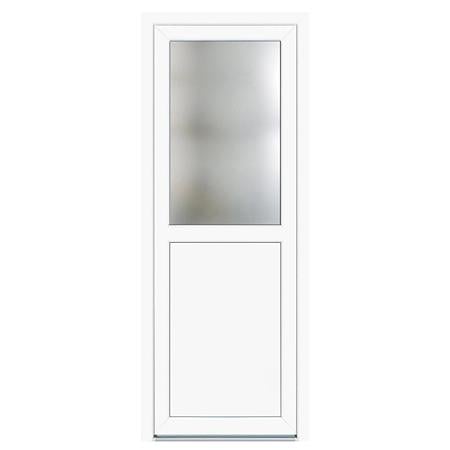 Usa PVC secundara, alb, 78 x 200 cm, dreapta, 4 camere, geam 1/2
