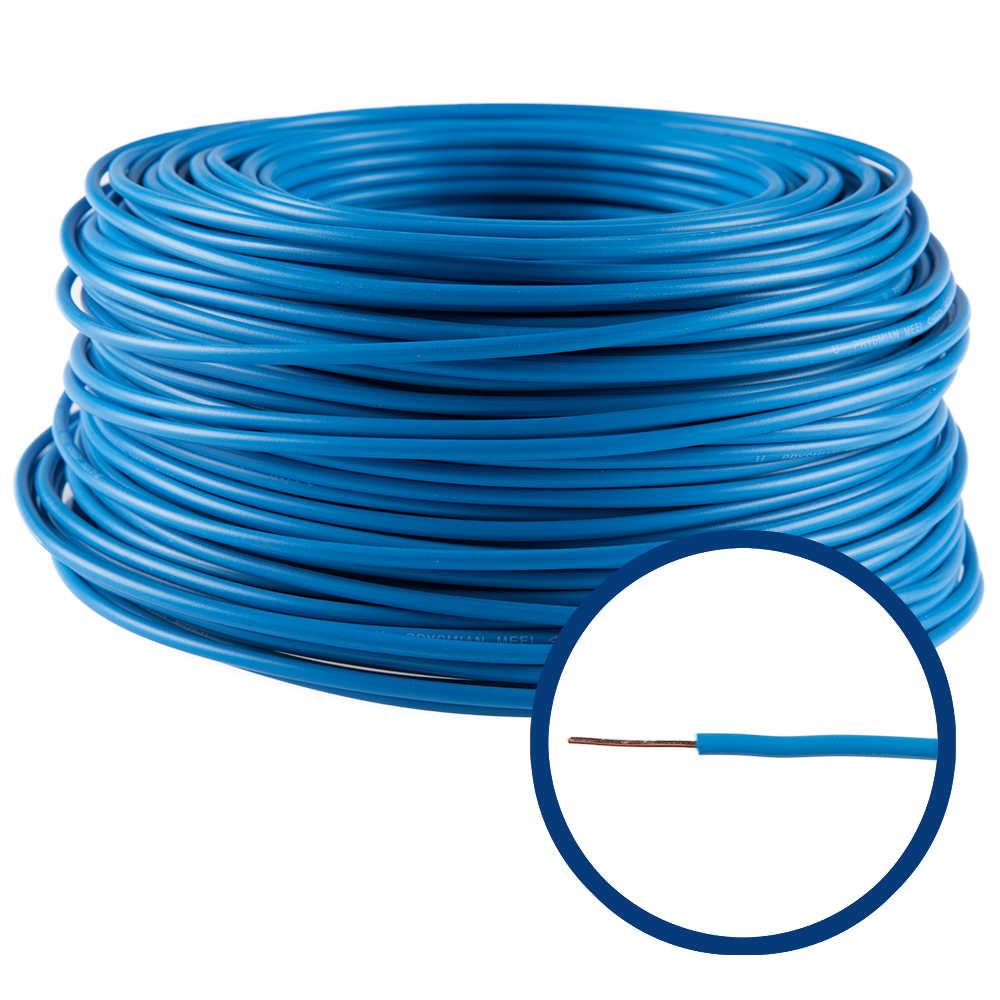 Conductor electric unifilar FY H07V-U, izolatie PVC, 2.5 mmp, 50 m, albastru
