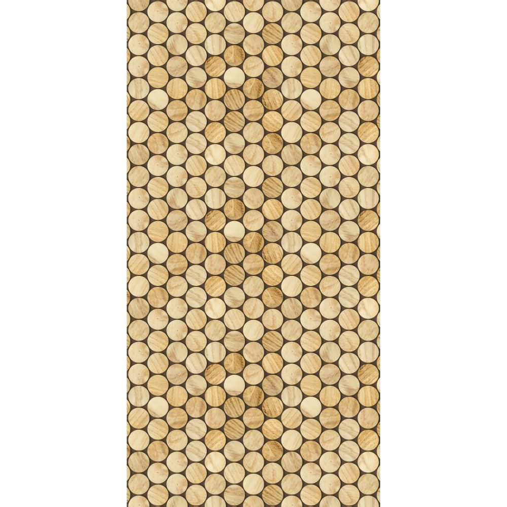 Covor Modern Kitchen Wood, Poliester, Model Geometric Bej Natural, 70 X 140 Cm