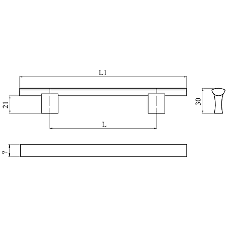 Maner AA311A, aluminiu mat, 96 mm