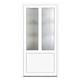 Usa PVC pentru intrare, alb, 98 x 198 cm, 5 camere, dreapta