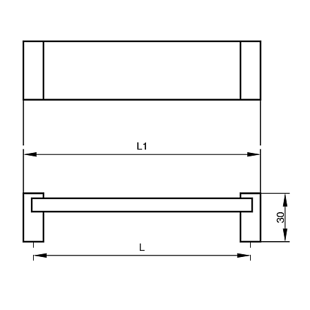  Maner 8171 transparent negru, 160 mm, cu terminatii crom