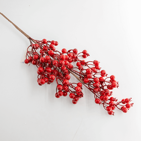 Decoratiune ramura cu fructe rosii, 63 cm Decoratiune ramura cu fructe rosii, 63 cm
