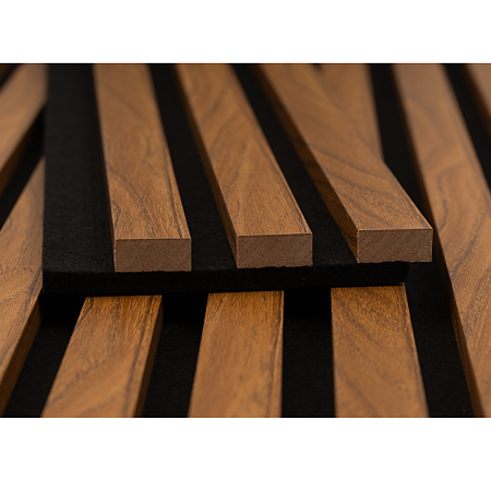 Panou riflaj acustic 171 teck, MDF, suport feltru 8 mm, interior, 2600 x 144 x 20 mm