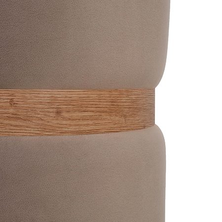 Taburet Ring, inel stejar, stofa gri deschis H34, rotund, 38 x 38 x 40 cm