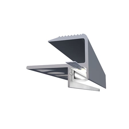Profil banda LED pentru treapta LED.814.10.MKR2, aluminiu, incorporabil, mat, gri, 24 x 2500 mm