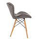 Scaun bucatarie / living Eliza, tapitat, catifea, cadru de lemn, gri, max. 110 Kg., 73 x 47 cm
