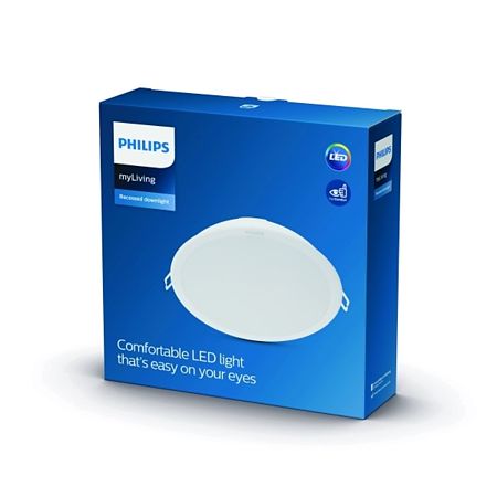 Spot rotund LED integrat Philips Meson, 20W, 1400 lm, A+, IP20, lumina alba calda 3000K, D 19 cm