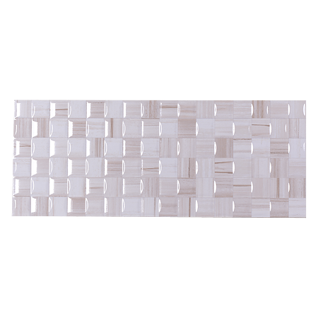 Faianta Art Ceramic Elements Mozaico cu patratele in nuantele bej si cu insertii maro, lucioasa, 20 x 50 cm