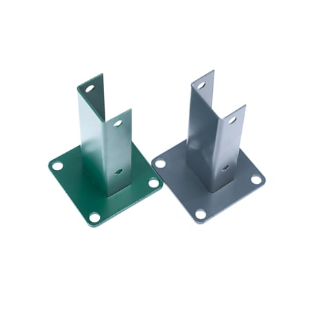 Flansa stalp gard, otel, gri RAL 7016, dreptunghiular, 60 x 40 mm