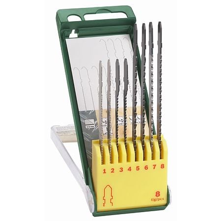 Caseta cu 8 panze de ferastrau lemn/metal/material plastic (prindere in T)
