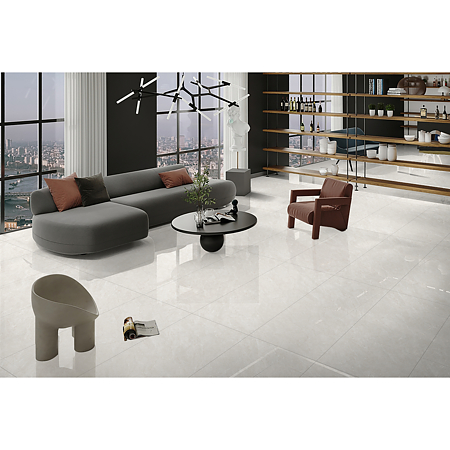 Gresie portelanata interior/exterior Sandrock, bej, lucioasa, aspect marmura, PEI 3, 8,5 mm, 60 x 120 cm