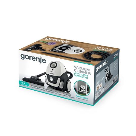 Aspirator cu sac Gorenje Compact XS, 2 l, 750 W, alb/negru Aspirator cu sac Gorenje Compact XS, 2 l, 750 W, alb/negru