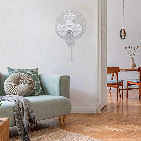 Ventilator de perete Taurus Greco, 45 W, 3 trepte, alb, diametru 40 cm