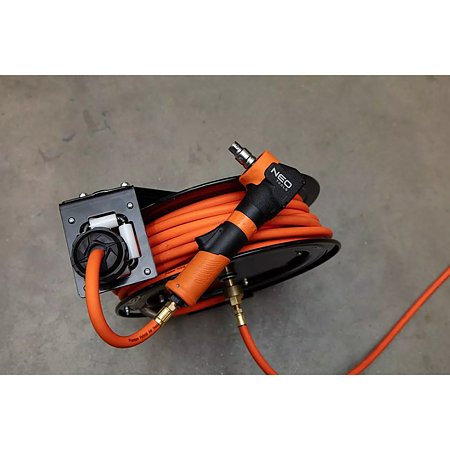 Tambur pneumatic Neo Tools Heavy Duty, metal/PVC, 1/4", 20 bari, furtun 16 m 