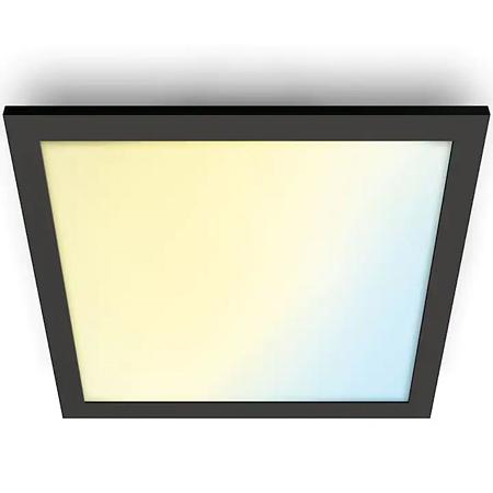 Plafoniera LED WiZ SQ, plastic/metal, 36 W, negru,  60 x 60 x 4 cm
