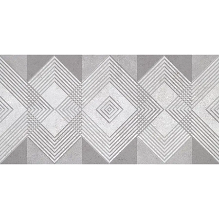 Faianta decorativa Cesarom Tanum, finisaj mat, gri, model geometric, 60 x 30 cm