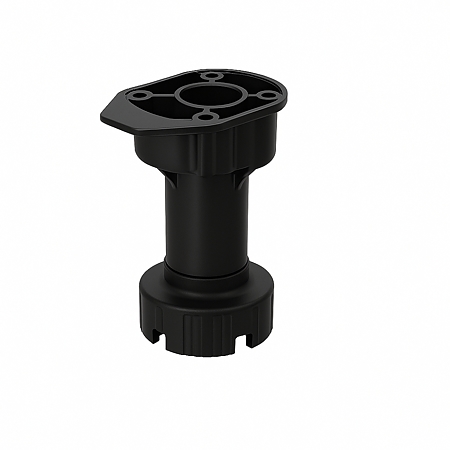 Picior flansa plinta D26, PVC, negru, 100 mm