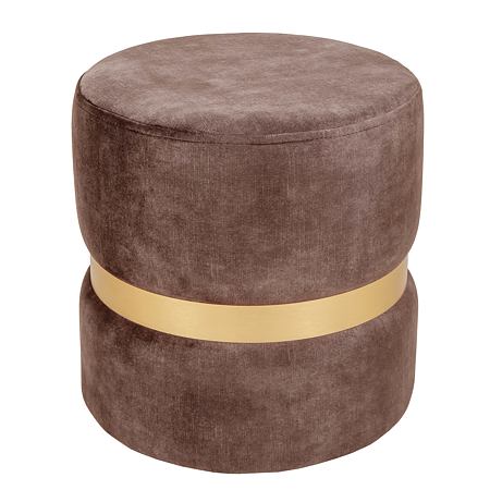 Taburet Ring, inel auriu, stofa maro P05, rotund, 38 x 38 x 40 cm