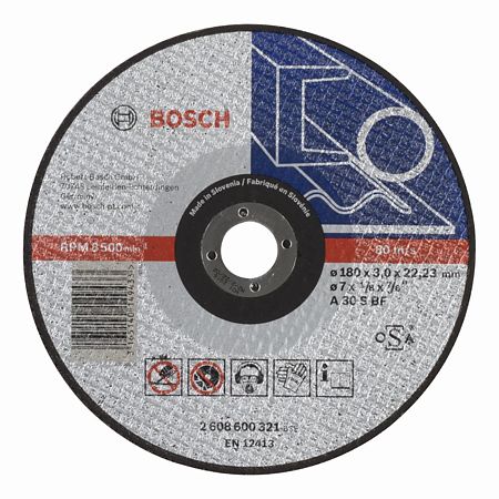 Disc pentru taiere metal, Bosch, 180 x 22,23 x 3 mm
