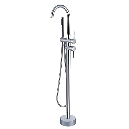 Baterie cada freestanding Axys Seel, fixare in podea, alama, crom, monocomanda, 109 x 95.5 x 16 cm 
