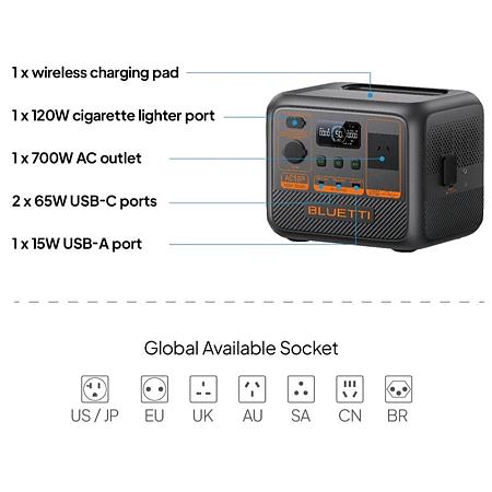 Statie de energie portabila Bluetti AC50P, 700W, 504Wh, LiFePO4, UPS, incarcare rapida