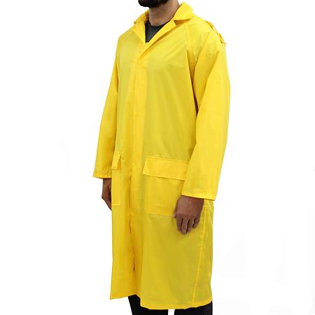Pelerina ploaie impermeabila PPD, PVC si textil, cu gluga, galben, marimea XL