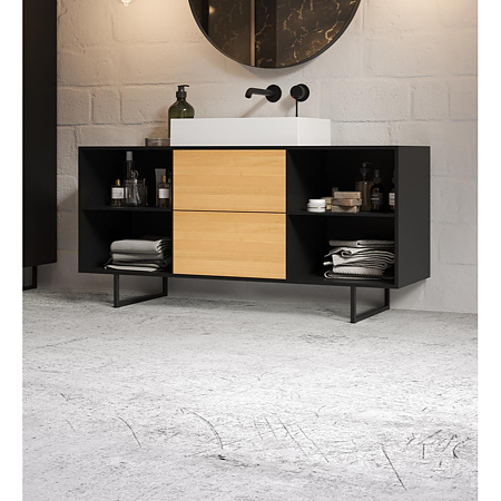 Picior mobila Gamet NS38, otel, negru, 12 cm inaltime