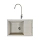 Chiuveta de bucatarie SanDonna Iness, granit compozit, bej cu baterie flexibila Sandonna Lola, bej, 78 x 50 cm