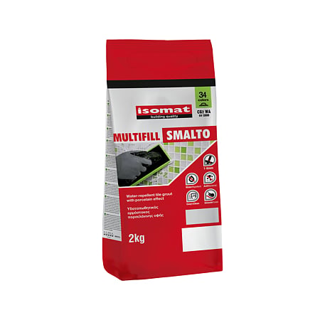 Chit de rosturi hidrofug Multifill Smalto 1-8 Isomat, interior/exterior, gri deschis, 2 kg