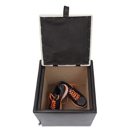 Taburet Box crem / wenge IP, 37 x 37 x 42 cm
