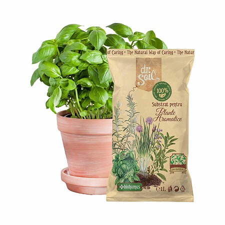 Substrat Dr. Soil, pentru plante aromatice, 1 L Substrat Dr. Soil, pentru plante aromatice, 1 L