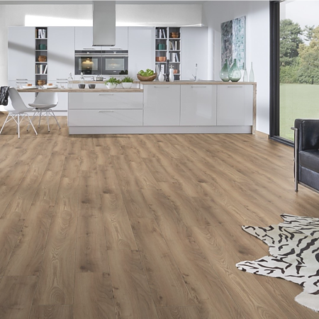 Parchet laminat 12 mm Kronospan Atlantic K285, nuanta medie, stejar Haybridge, clasa de trafic 33, click 2go, 1285 x 192 mm