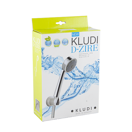 Set pentru cada-dus Kludi,  D-zire, plastic, cromat, furtun de dus, 125 cm