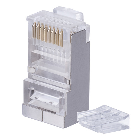 Set conectori RJ45 pentru cablu FTP CAT6, gri, 20 buc Set conectori RJ45 pentru cablu FTP CAT6, gri, 20 buc