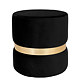 Taburet Ring, inel auriu, stofa neagra H01, rotund, 38 x 38 x 40 cm