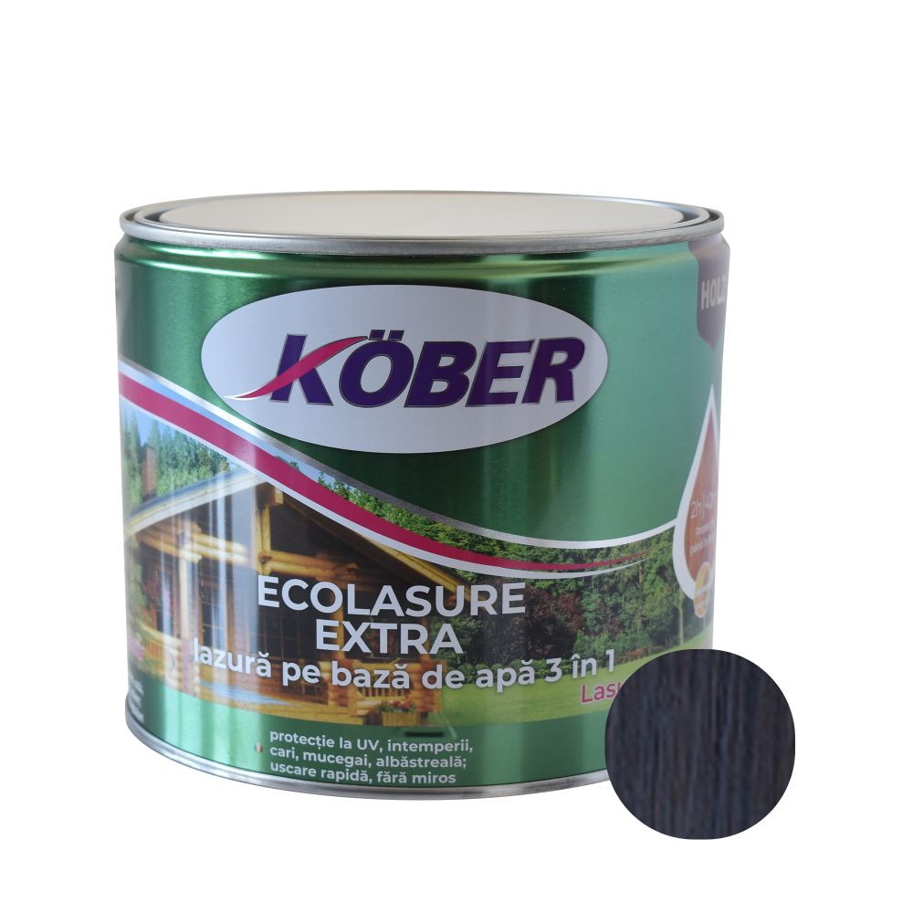 Lazură  Kober Ecolasure Extra 3 in 1 pentru lemn,pe baza de apa, wenge, 2.5 l 2.5