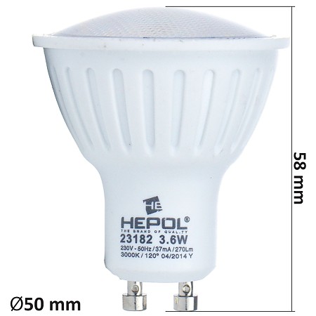 Bec Led Lohuis Gu10 3.6 W 3000K Hepol