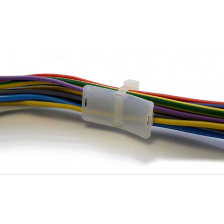 Suport eticheta tip colier Sapiselco, PVC, alb, 20 x 40 mm, 100 bucati