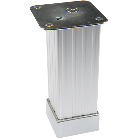 Picior mobilier reglabil, aluminiu, striat, 38 x 38 mm, 120 mm