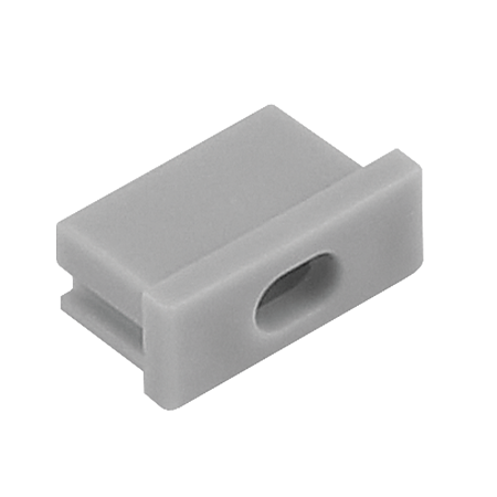 Terminatie plastic cu orificiu pt cablu pentru profil aluminiu pentru banda LED, plastic, gri, 20 mm