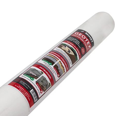 Membrana geotextila Geotex, 100 gr/mp, polipropilena, alb, 1 x 12 m, rola