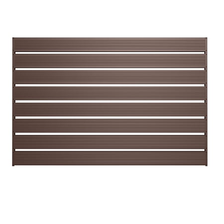 Panou gard metalic orizontal cu nervuri Caretta x120, otel, maro RAL8017, 1500 x 2000 mm