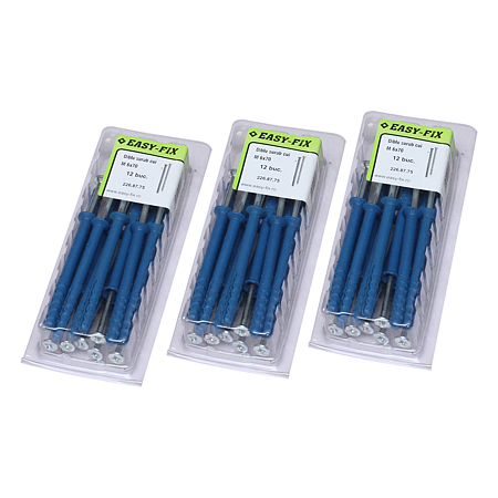 Diblu cu surub cui, nylon, 6 x 70 mm, 12 BUC