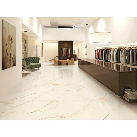 Gresie interior auriu Arezzo Beige Grande, rectificata, glazurata, finisaj lucios, dreptunghiulara, 120 x 60 cm
