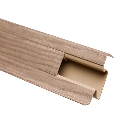 Plinta parchet, cu canal cablu, PVC, castan cenusiu 6004, 2500 mm