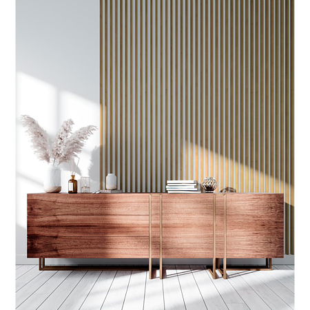 Panou decorativ Linea Slim, 1 lamela, stejar, interior, 265 x 2.2 cm