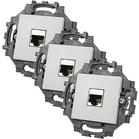 Priza date RJ45 FTP cat 5E Dahlia, Gewiss GW35272W, alb, montaj incastrat