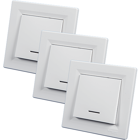 Intrerupator cu LED Asfora, Schneider EPH1400121, alb Intrerupator cu LED Asfora, Schneider EPH1400121, alb